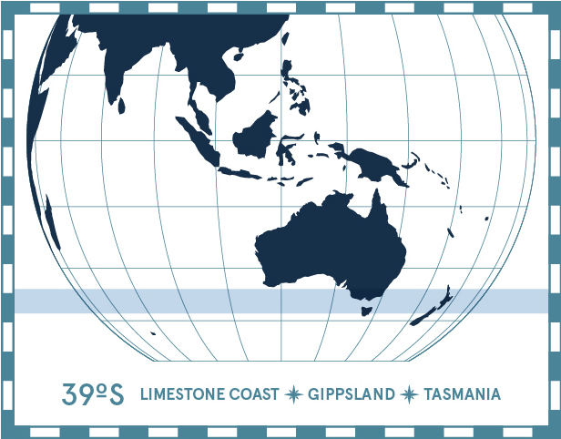 39 degrees South 39 degrees South